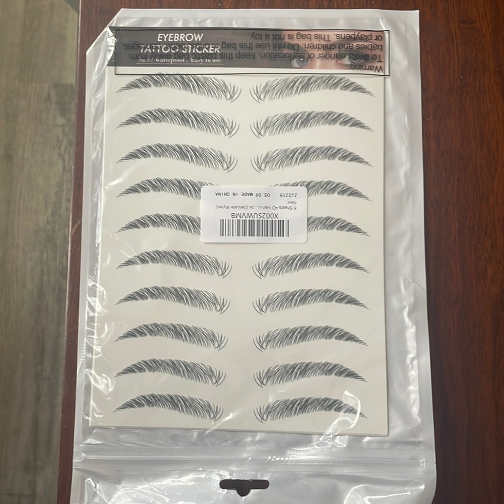 Eyebrow sticker sheet